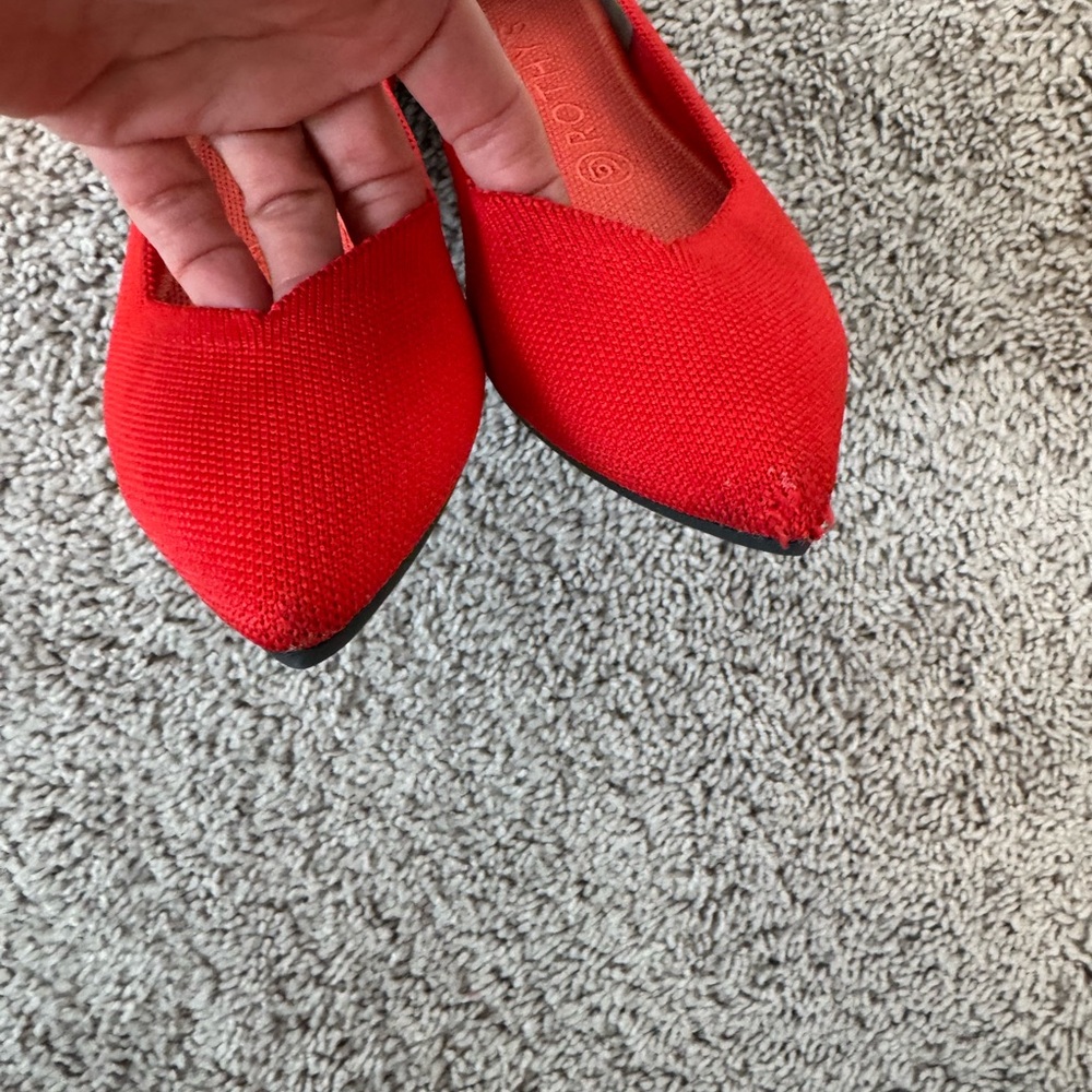 Rothy's Vibrant Red Pointed Flats - Picture 3 of 8